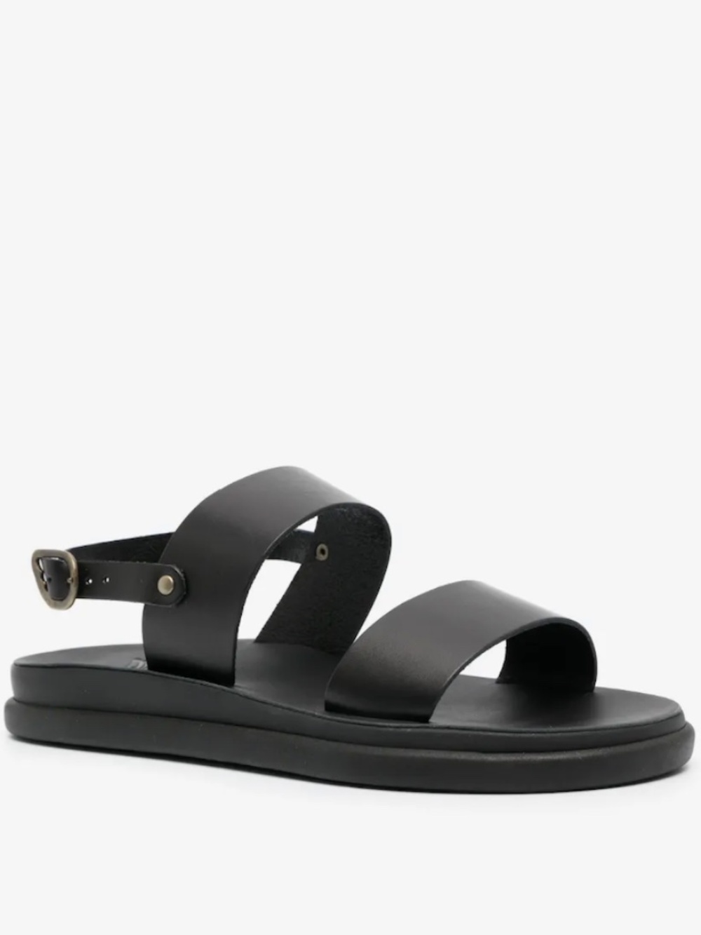 Ancient Greek Sandals Black Timon Leather Sandals in Size 10.5